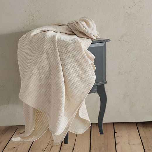 Плед-покрывало из хлопка Nepal, цвет Молочный