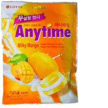Леденцы Lotte Anytime Milky Mango без сахара 60 г, 3 шт