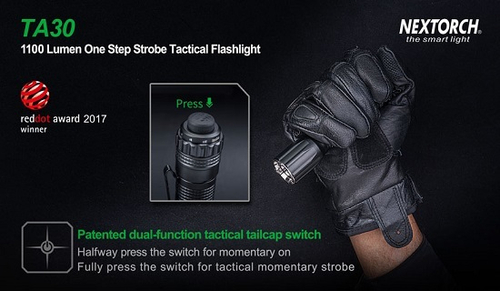 Фонарь Nextorch TA30 тактический, 1300 люмен, моментальный стробоскоп (TA30)