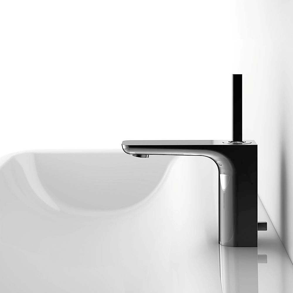 Смеситель для раковины Steinberg Серия 200 с керамическим картриджем Джойстик, со сливным гарнитуром 1 1/4“, с гибкими шлангами 3/8“, хром 200 1000