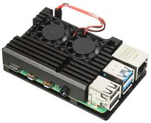 Корпус для Raspberry Pi 4 с вентиляторами (LT-4B02 / алюминий / чёрный)