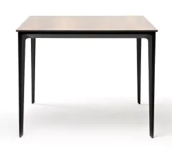 "Малага" обеденный стол из HPL 90х90см, цвет "дуб", каркас черный