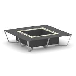 Steel Meet Стол переговорный квадратный KMK-PR.B.SP-16K Антрацит/Ваниль Глянец/Металл Серый 3200*320