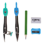 Готовальня 10 предметов "Африканские животные" металлический пенал