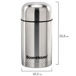 Термос 0,8 л для еды/напитков с широким горлом, BOOMHOUSE (БУМХАУ) WIDE, нержавеющая сталь SUS304, серебристый, 700319
