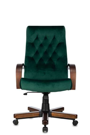 Кресло руководителя Бюрократ T-9928WALNUT Fabric зеленый Italia Green крестов. металл/дерево