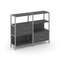 Shelf System Двухсекционный стеллаж трехярусный с ящиками SN.STM-323 Антрацит/Металл Серый 1590*400*