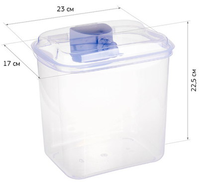 Контейнер для муки прозрачный 5 л с мерной ложкой 180 мл М1183