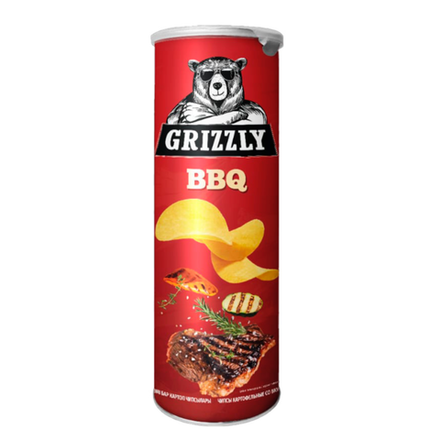 Чипсы GRIZZLY барбекю в тубусе 130 гр