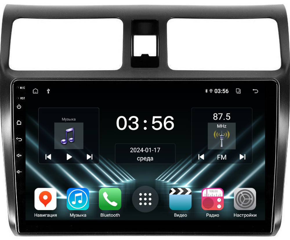 Магнитола для Suzuki Swift 3 2004-2010 - FarCar DX3056M монитор 10" IPS на Android 13, 4+64Гб, CarPlay