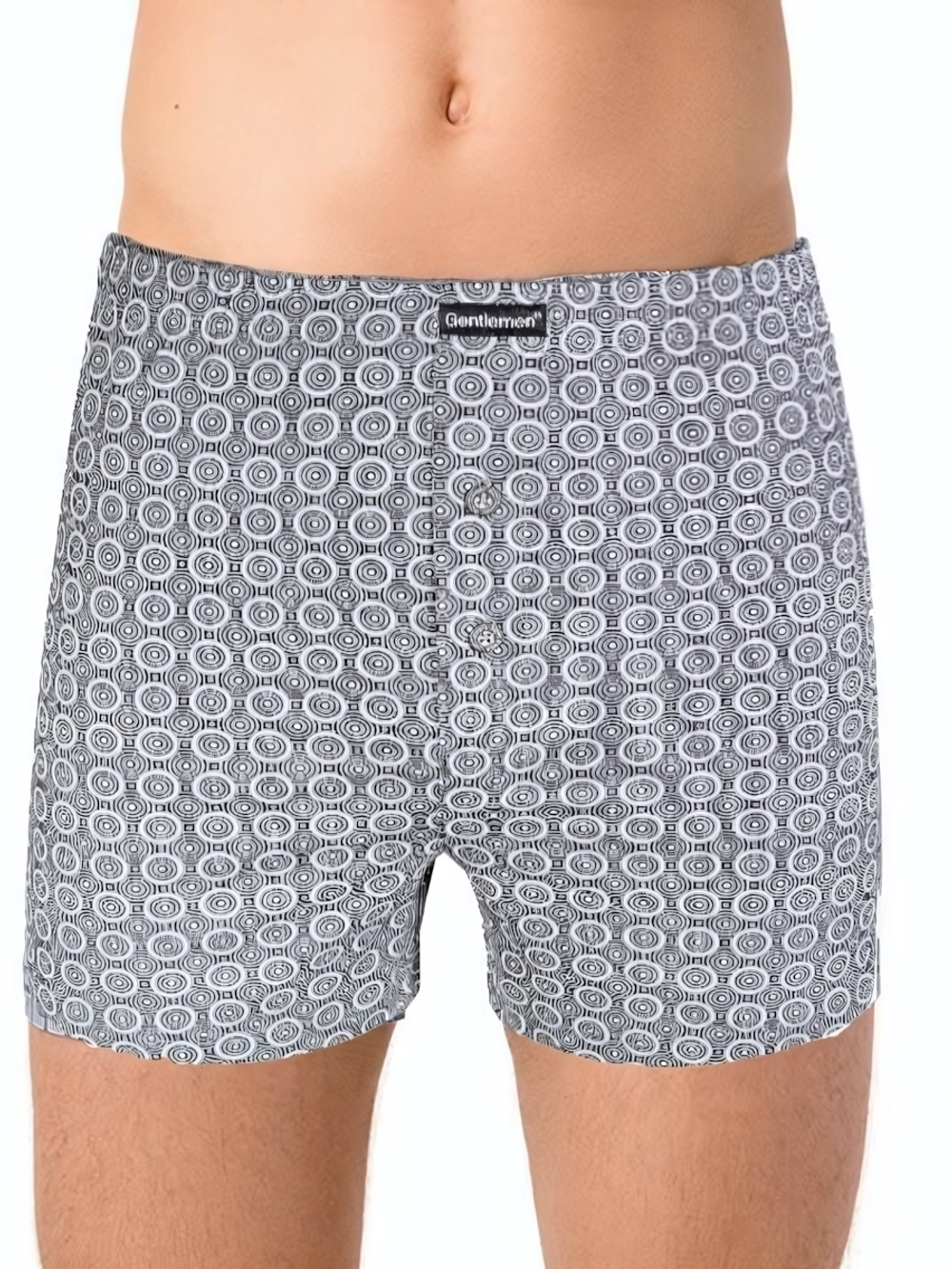 Мужские трусы-боксеры с принтом-геометрией (Размер: XXL) (Цвет: серый)