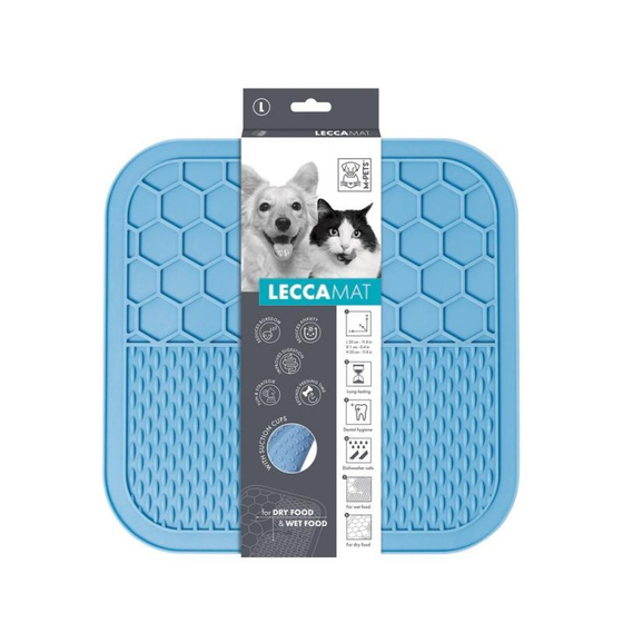 Лизательный коврик для домашних животных, голубой, размер L, 30x30x1 см M-Pets