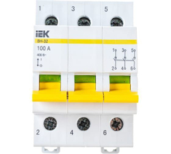 Выключатель нагрузки ВН-32 3Р 100А IEK (мини-рубильник) MNV10-3-100