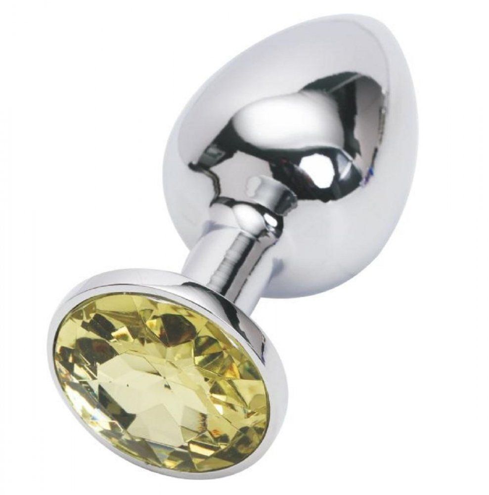 Анальная втулка с кристаллом Large желтый 9 см Анальная втулка с кристаллом Large желтый 9 см