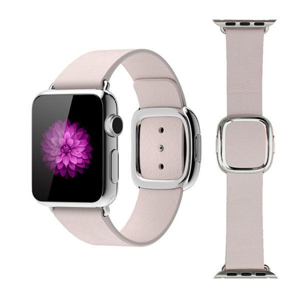 Ремешок Apple Watch 42мм, кожаный,бежевый Replica