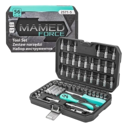 Набор инструментов PROFI 56пр. 1/4''(6гр)(4-14мм,Е4-Е10) MAMEDFORCE MF-2571-5