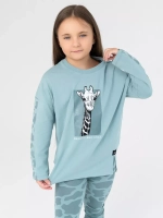 Зеленый костюм для девочки на весну с леггинсами