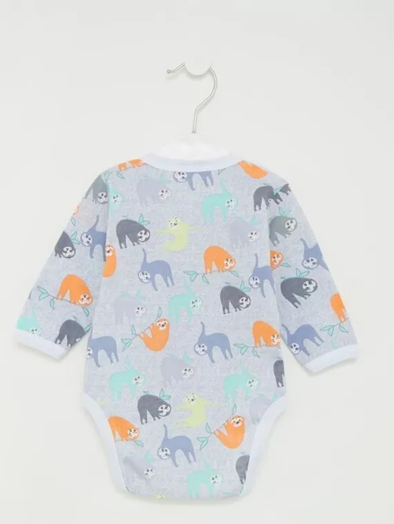 Боди детское, цвет серый/ленивцы, рост 62 см