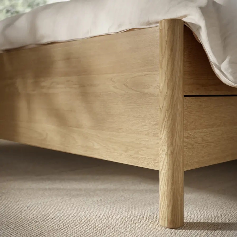 Каркас кровати с ящиками - TONSTAD IKEA/ ТОНСТАД ИКЕА, 160х200 см, светло-коричневый