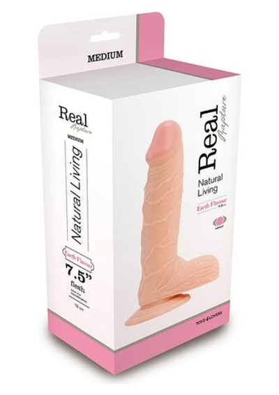 Телесный фаллоимитатор REAL RAPTURE на присоске - 21,5 см. (Цвет: телесный)