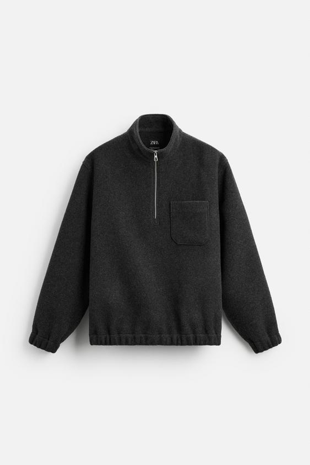 ZARA ТОЛСТОВКА ИЗ ПОЛАРФЛИСА С ВОРОТНИКОМ НА МОЛНИИ, АНТРАЦИТОВО-СЕРЫЙ