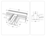 Коннектор T-образный для шинопровода в натяжной потолок Magnetic 220V GL1048 BK черный 135*100*51 (соединители в комплекте)