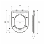 Унитаз подвесной безободковый WAVE LARA сид. дюропласт, м/л, быстр, БЕЛЫЙ глянец (XL)