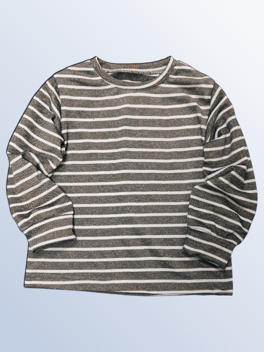 1404 Лонгслив детский пике серо/белая полоска (60-116)