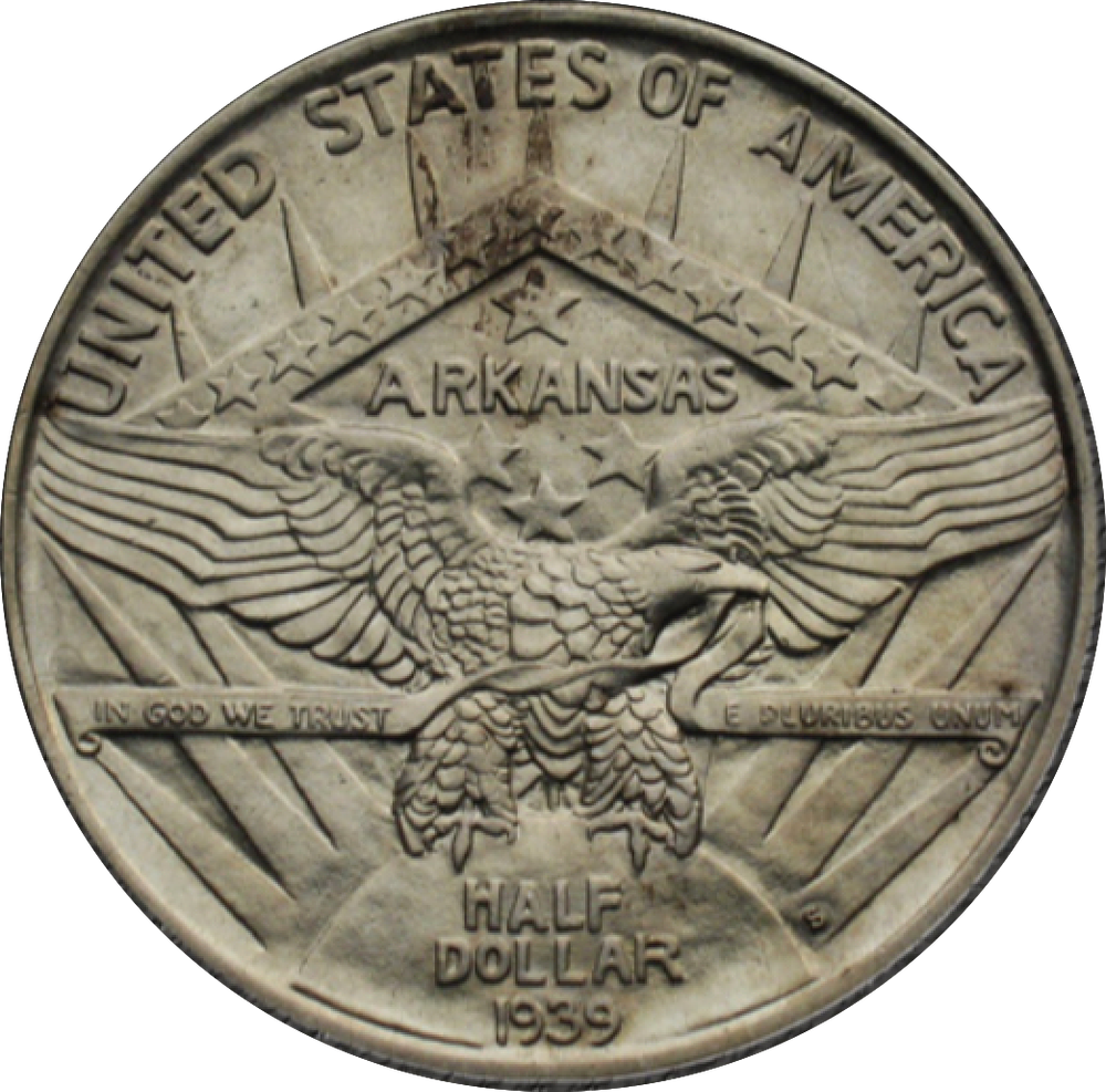 50 центов США Arkansas 1939 S