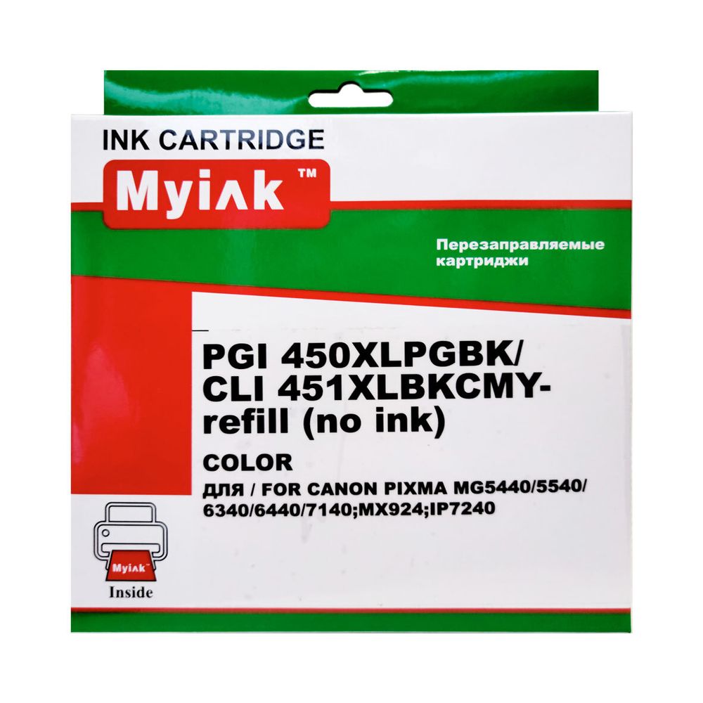 Картриджи (ПЗК) (PGI-450Bk,CLI-451BK/C/M/Y) для Canon Pixma iP7240/MG5440/MG6440, автосброс, 5шт MyInk