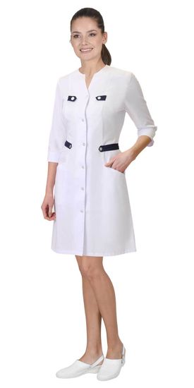 Халат женский "Сириус-Брайтли" (белый/синий)