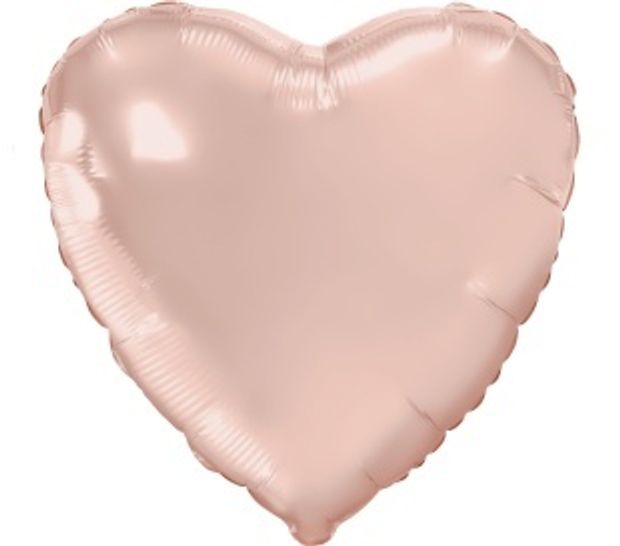 Ag Шар Сердце 19''/46 см, Мистик Розовое Золото сатин (БГ-15)