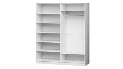 Шкаф Агератум МДФ двухсекционный в белой эмали - Белый Фасадный 0101  100*50*260