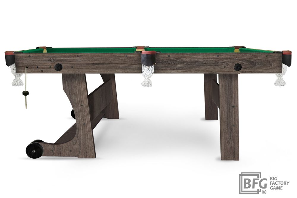 Бильярд BFG Compact Light 6 (Анкор) (РП, анкор темный (ЛДСП), ЛДСП_16, Сукно Euro Pro 50 ш1.98м Yellow green, Х/б сетка)