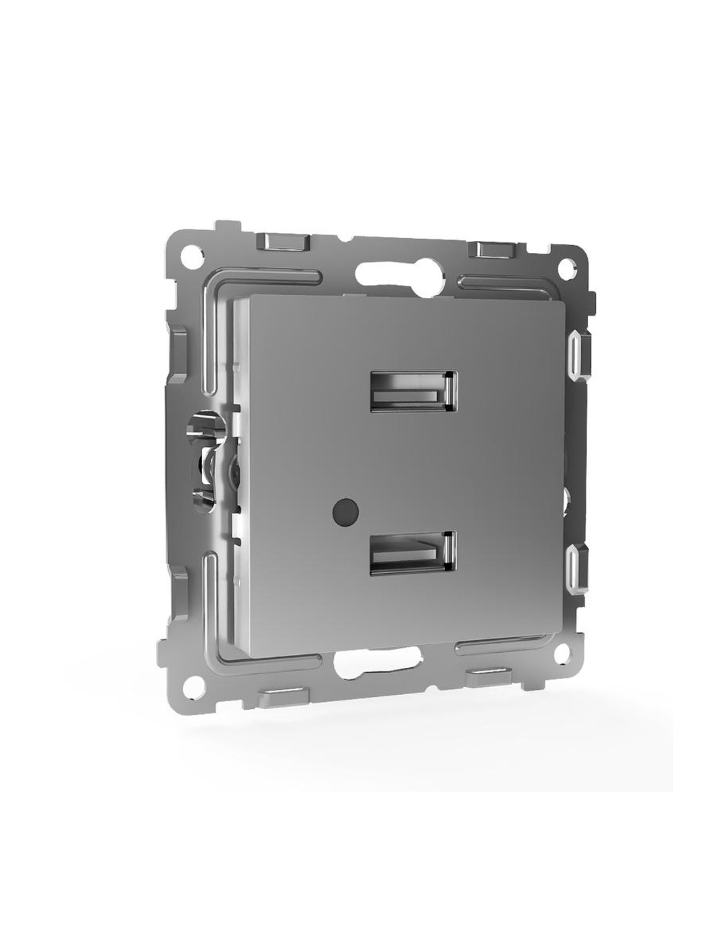 Розетка 2-м USB СП Pixel тип A+A 5В 1х2.1А 2х1.05А механизм алюм. TOKOV ELECTRIC TKE-PX-2USB-C03
