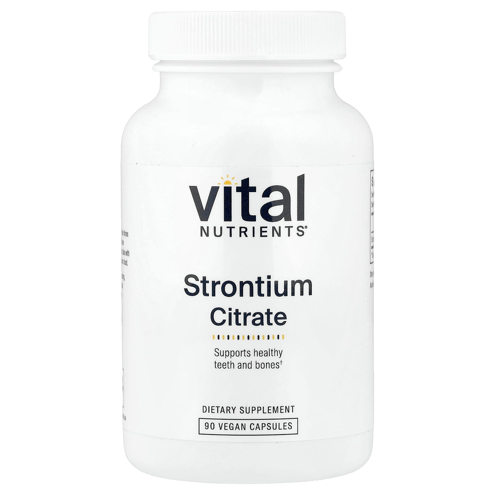 Vital Nutrients, Цитрат стронция, 90 веганских капсул (227 мг на капсулу)
