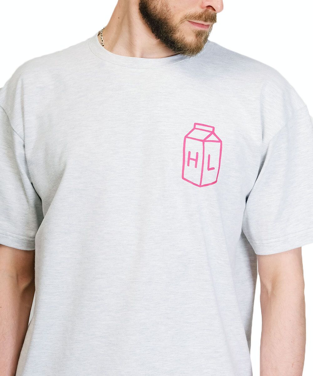 Футболка Hardlunch оверсайз Milk меланж серая