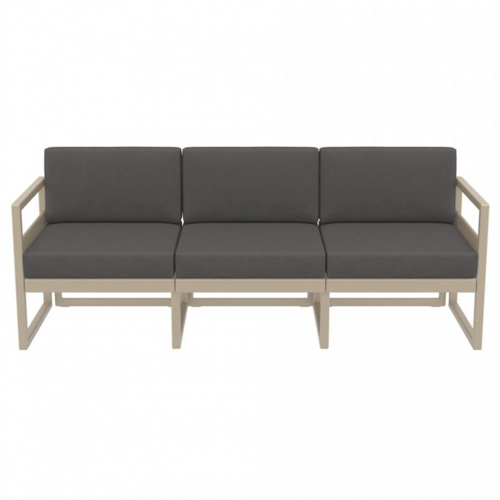 Комплект пластиковой мебели Siesta Contract Mykonos XL, бежевый, темно-серый