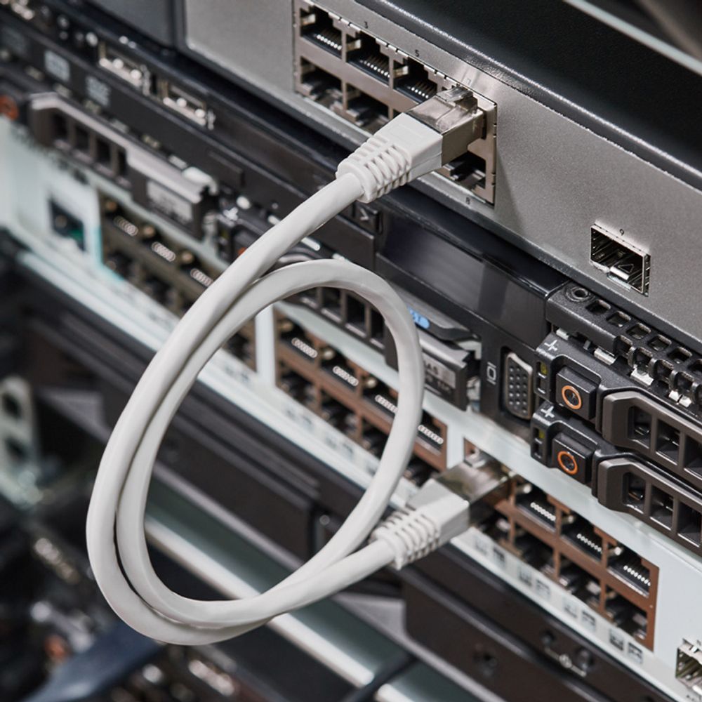 Шнур коммутационный патч-корд F/UTP RJ45-RJ45, CAT 6, LSZH серый, 0,5м REXANT