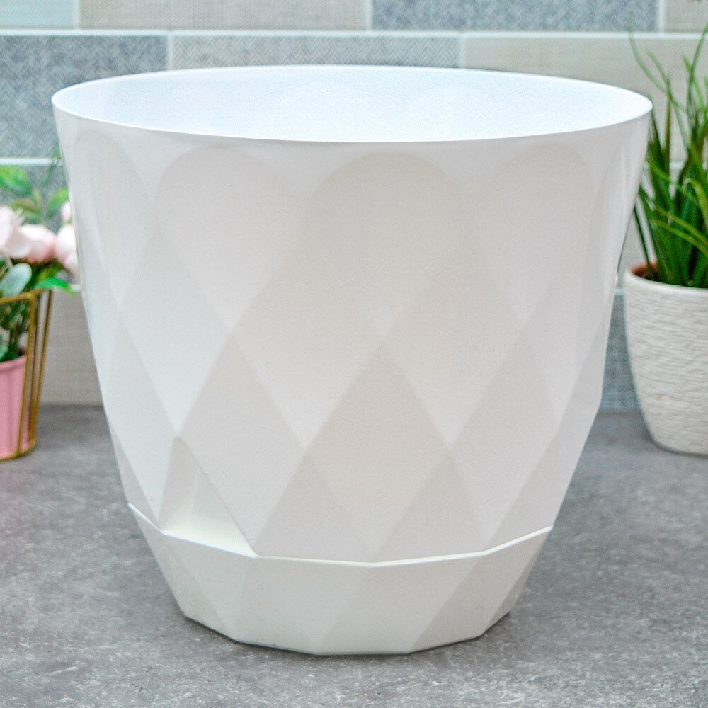 Горшок цветочный Laurel 9,3л d277мм с поддоном (белый)