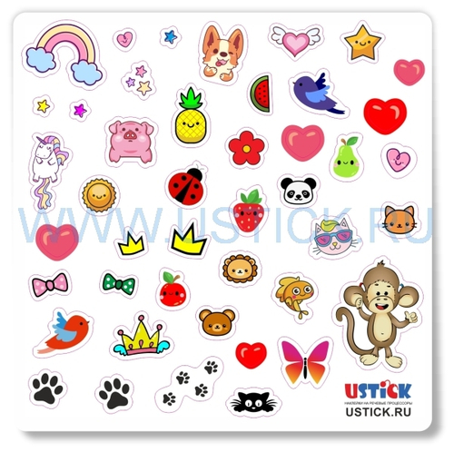 "Нежный" Набор универсальных наклеек ДЛЯ СВЕТЛЫХ АППАРАТОВ