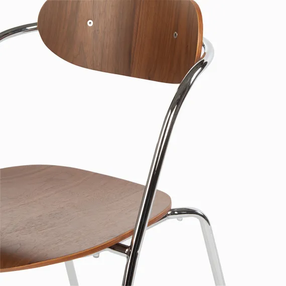 Обеденный стул Birk, орех, ножки хром