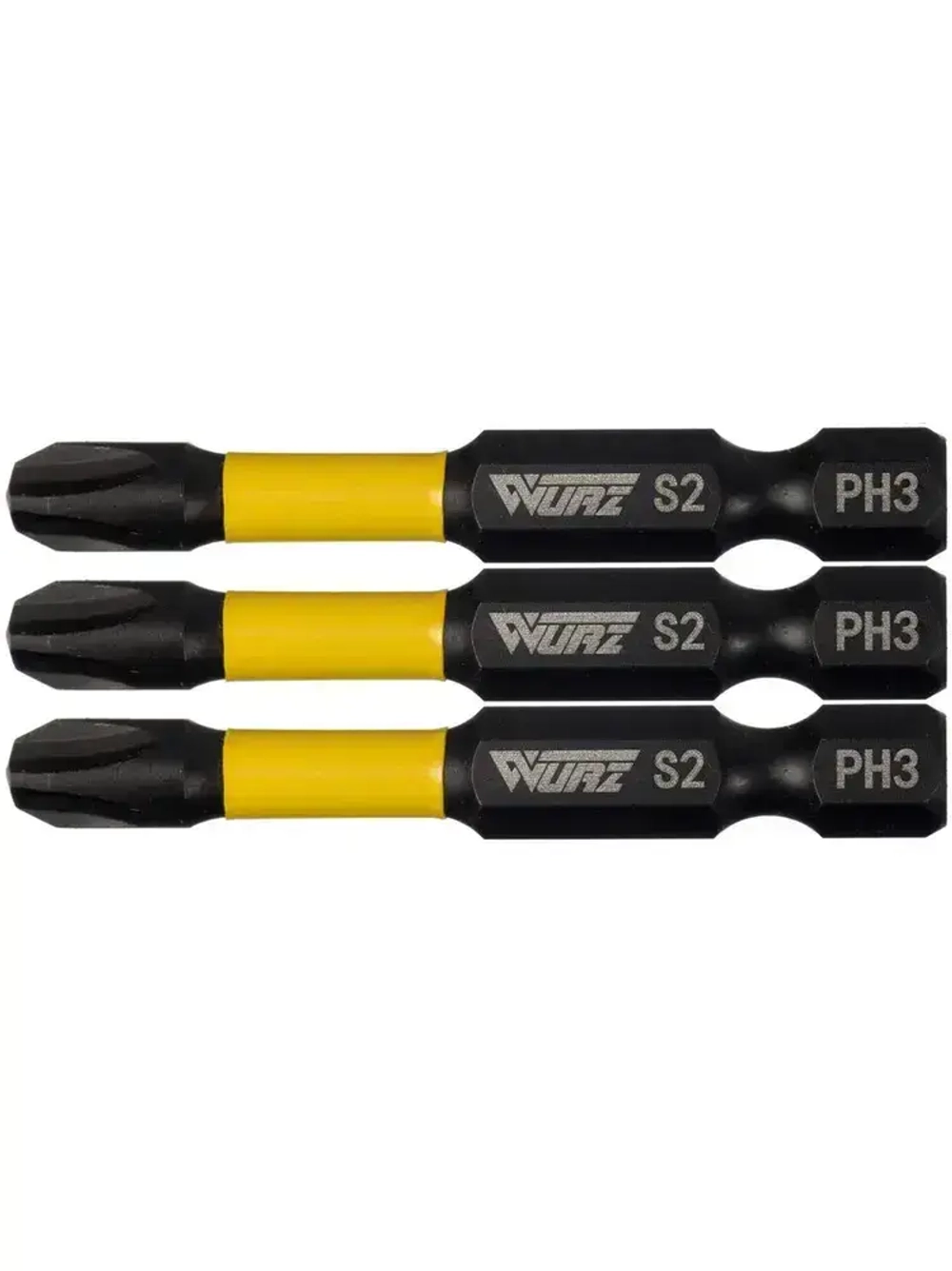 Бита PH3 х 50мм S2 3шт. торсионная намагниченная WURZ 2950-3