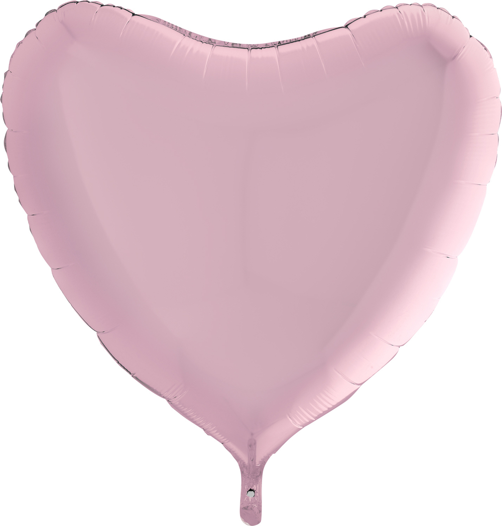 Г 36"/91 см, Сердце, Пастель, Розовый (Pink), 1 шт