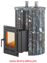 Печь для бани Эверест "Steam Master 30 ЧУГУН" Ламель Амфиболит, S-20