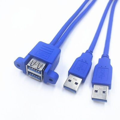 2-портовый встраиваемый удлинитель USB 3.0 прямоугольный 30sm на болтах