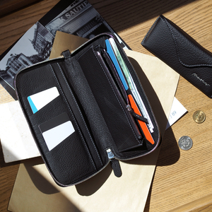 Кожаный кошелек, теленок черного цвета