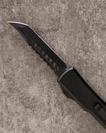 Автоматический складной нож Microtech UTX-70 Hellhound DLC Blade Signature Series 419-1DLCTS (черный-черный) фронталка/выкидуха