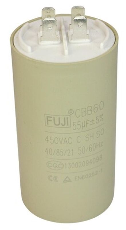 Конденсатор пусковой 450 В 55 мкф FUJI CBB60 (2+2 PINS) 50x93мм