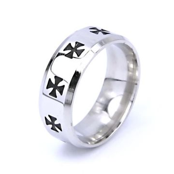 Кольцо стальное (2) "Мальтийский крест" (8 мм)